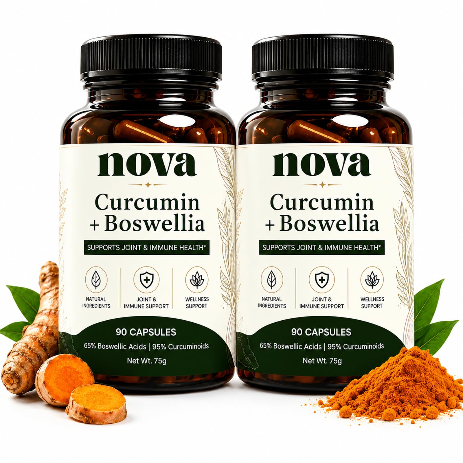 Nova Curcumin Boswellia, 90 Capsules with Black Pepper Extract — Amazon image 8