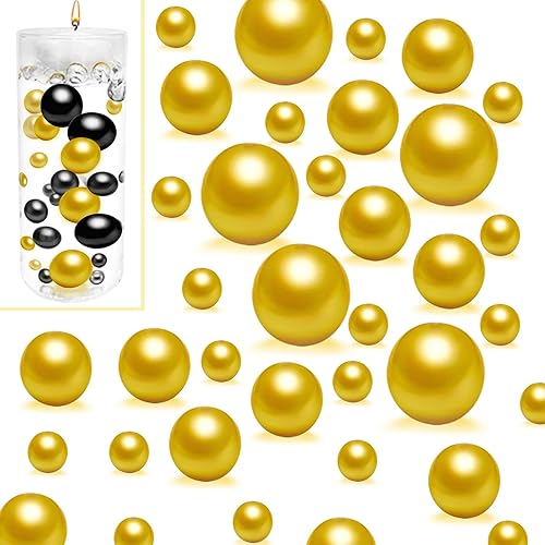 UDU 150 perlas para relleno de jarrón, sin agujero, perlas sintéticas, jarrón, centros de mesa, cuentas de varios tamaños, perlas redondas para