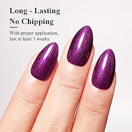 Imtiti Pearl Gel Nail Polish,0.5 Fl Oz Wine Purple Glitter Drawing Gel Polish Shell Thread Shimmer Mermaid Nail Gel Polish Soak Off UV LED for Home DIY Nail Art Manicure Salon