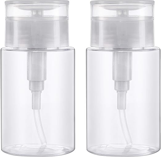 Nail Polish Remover Pump Dispenser, Push Down Cleanser Bottle for Make Up, 100ml Travel Liquid