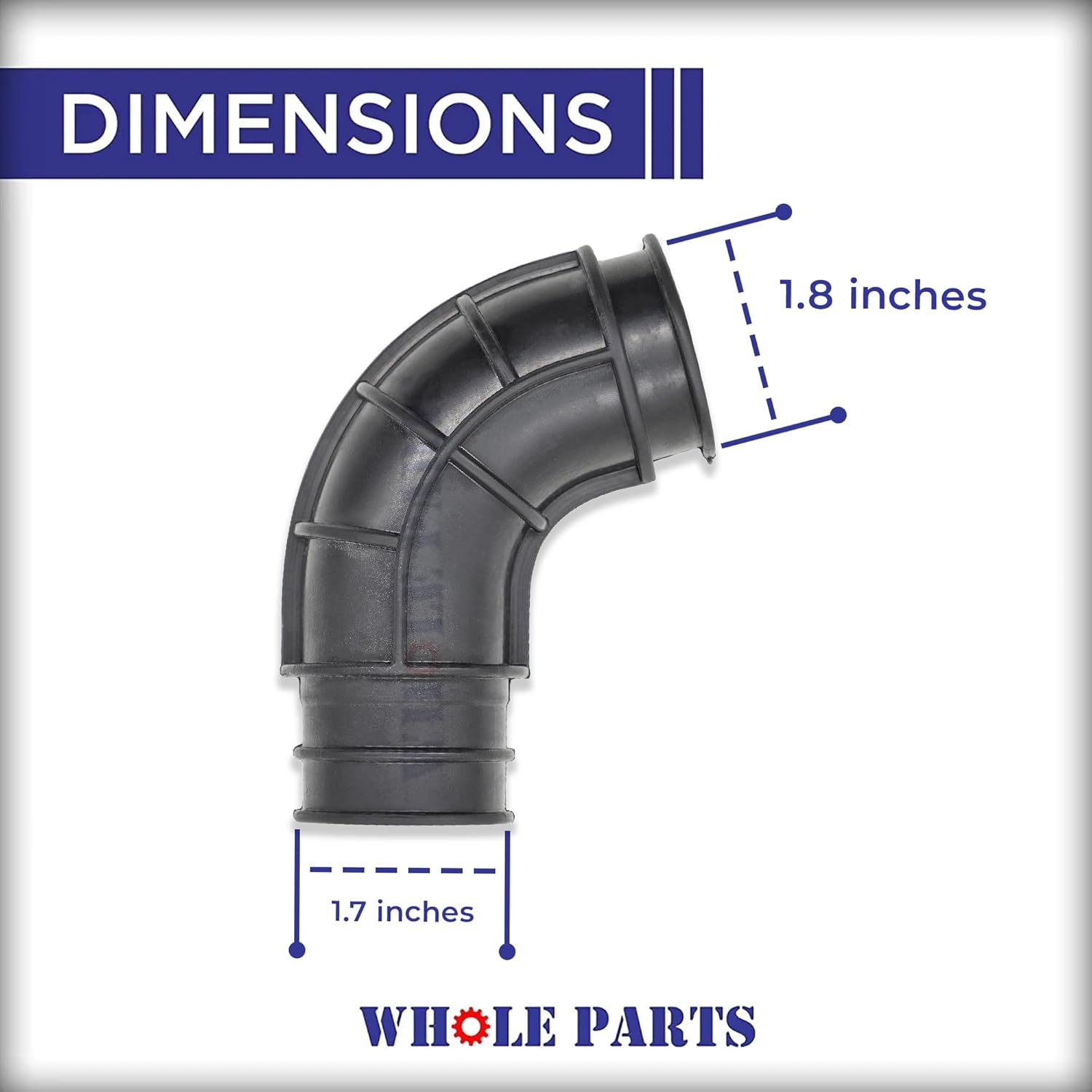 Upgraded Whole Parts Black Dishwasher Pump Inlet Hose Replacement – Part# 8579311 – Compatible with Select Jenn Air, Kenmore, Kitchen Aid, Maytag, and Whirlpool Dishwashers