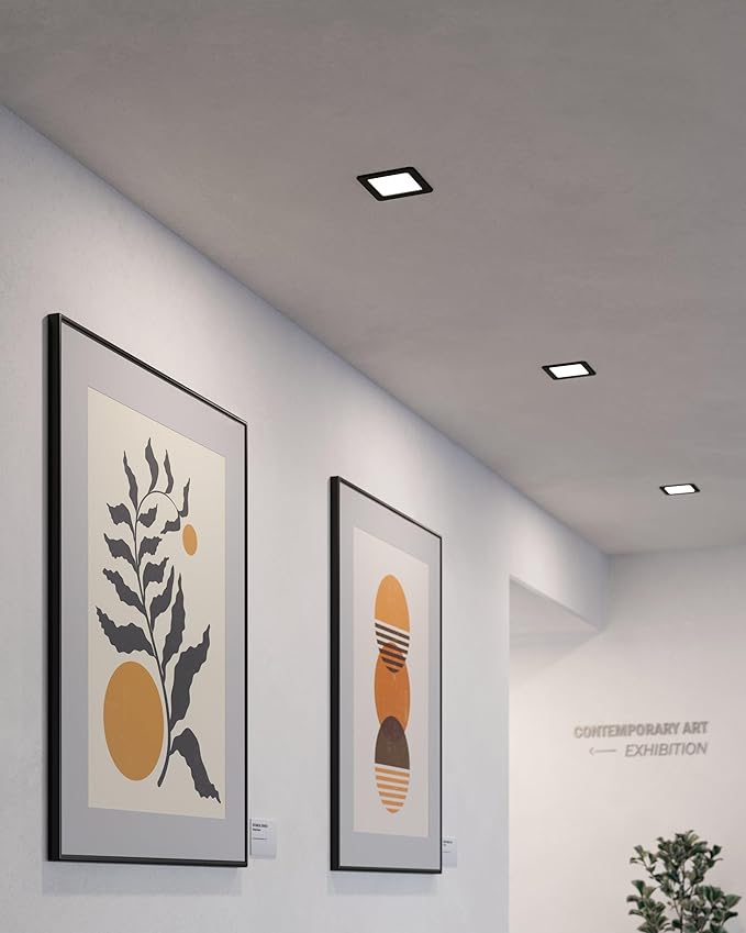 Eglo EGLO LED inbouwspot Fueva 5, l x b 16,6 cm, spot plafondlamp, vierkante badkamer inbouw lamp, spotje van zwart metaal, lage inbouwdiepte 26 mm, neutraal wit photo 2