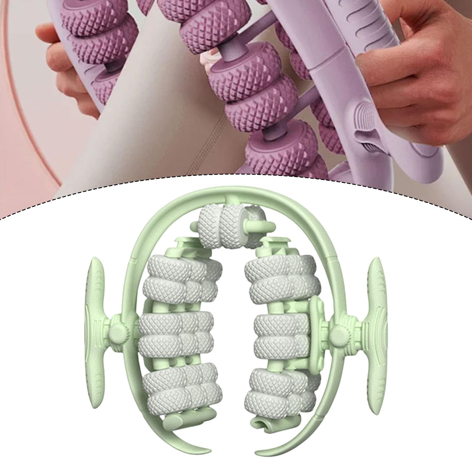 Rullo Massaggiante per Gambe Massaggiatore a 40 Ruote Rullo per Tessuto Profondo Strumento Drenante Dispositivo Portatile con Meccanismo a Pinza Unic, Verde Chiaro