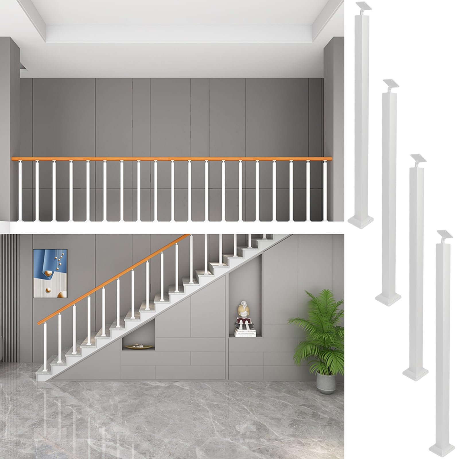 Piliers de balustrade en fer blanc pour poteau de garde-corps et escalier extérieur