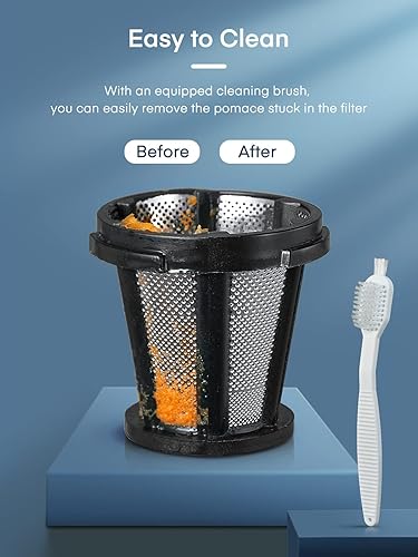 Miniatura 4 de HOUSNAT - Exprimidor profesional de apio lento y fácil de limpiar, exprimidor de prensa en frío con motor silencioso y función inversa para frutas y