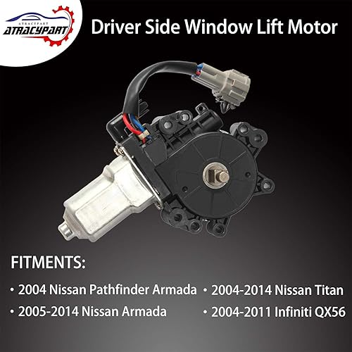 Miniatura 3 de Motor de elevación de ventana delantero izquierdo lado del conductor  para Nissan Titan 2004-2014, Nissan Pathfinder Armada 2004, Nissan Armada