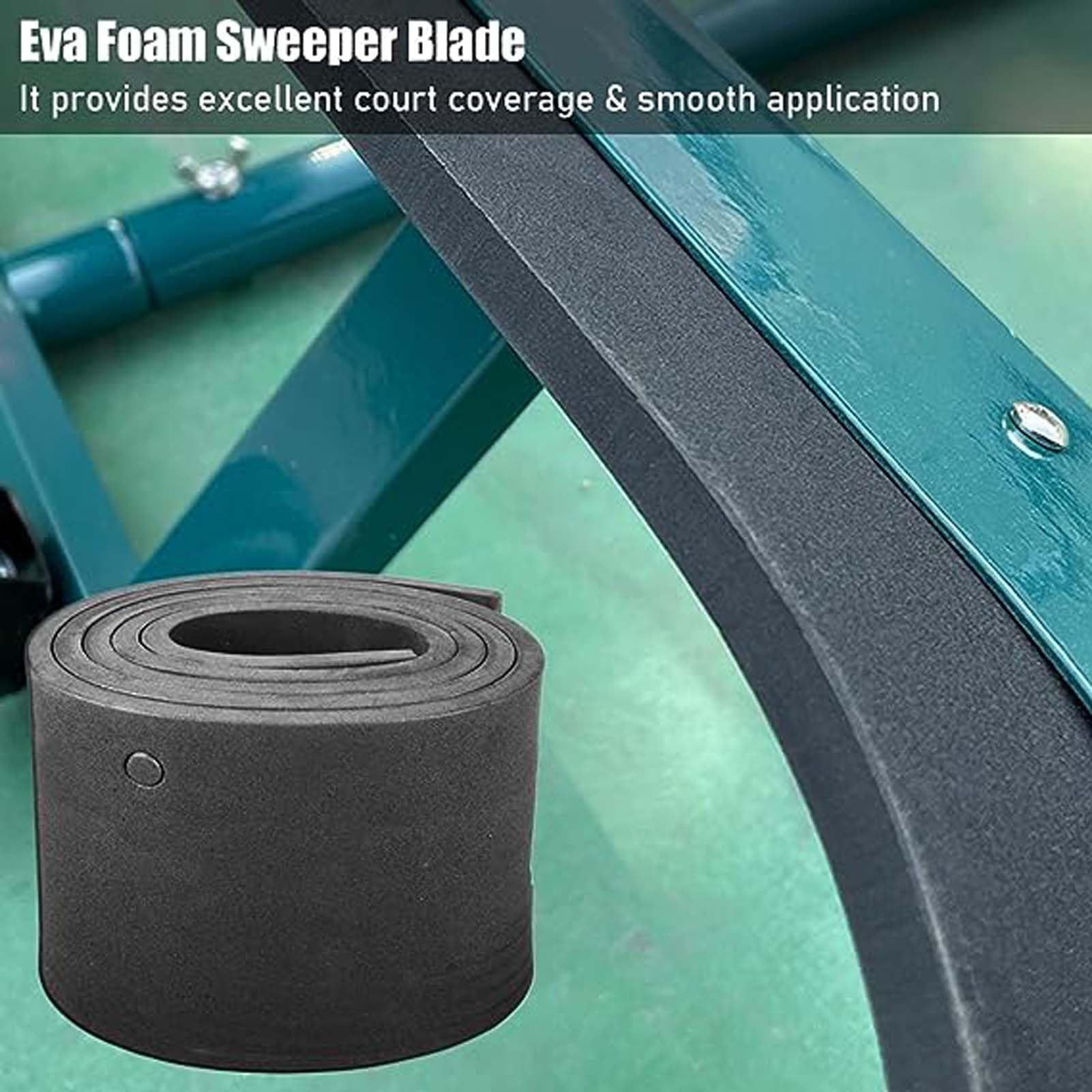 Escobilla de Goma Resistente de 1,5 Metros para Pistas de Tenis con Ruedas - Extractor de Agua de Aluminio y secador para Pistas de Baloncesto - Herramienta de Secado rápido de Suelos con CU
