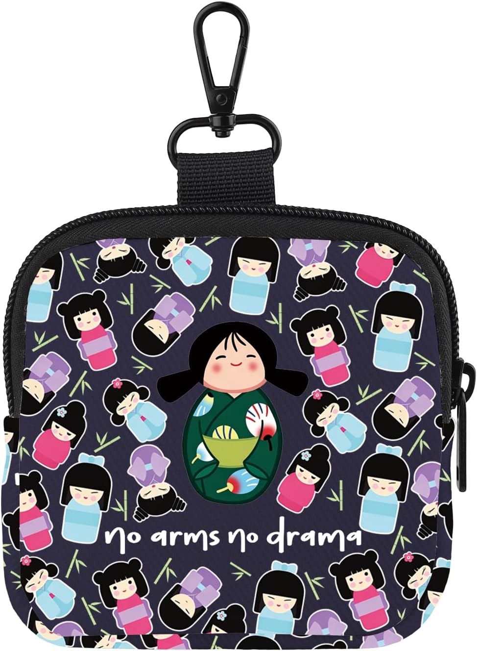 CMNIM Cute Kokeshi Mini Coin Purse Japanese Kimono Anime Doll Wallet Gifts for Women Girls Kawaii Portable Coin Storage Pouch