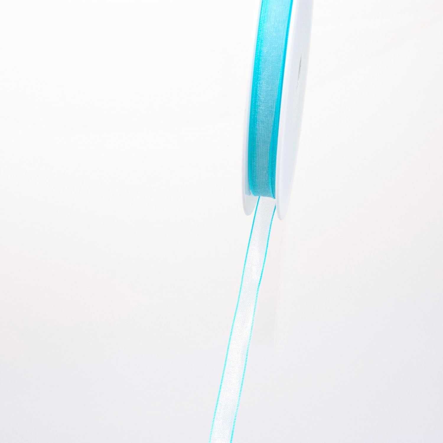 53736 Webbed Edge Light Blue Organza Ribbon with Selvedge – 7 mm 50 m col. 71 – -7 – 50 Cards