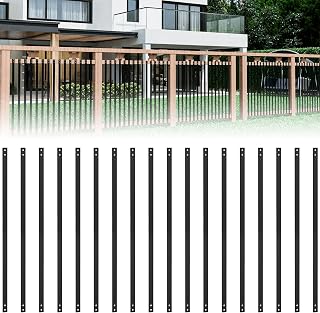 61 Pack 32.25" Metal Balusters for Deck Railing, Black Metal Deck Balusters with Screws, Durable Cast Iron Deck Railing for Stair, Deck, Porch Indoor Outdoor,