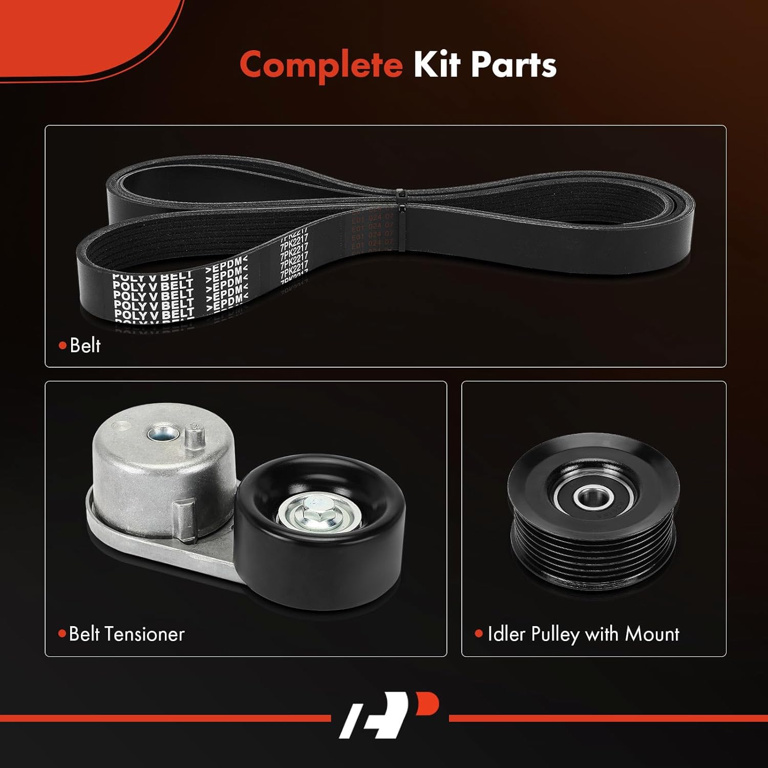 A-Premium Engine Serpentine Belt Drive Kit Compatible with Nissan Frontier 2013, Pathfinder 2007/2009-2012, NV1500/NV2500/NV3500 2013, Xterra 2007/2009-2013 & Suzuki Equator 2009-2012, 4.0L
