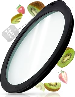 RÖSLE Frischhaltedeckel aus Glas, 24 cm, schwarz/transparent