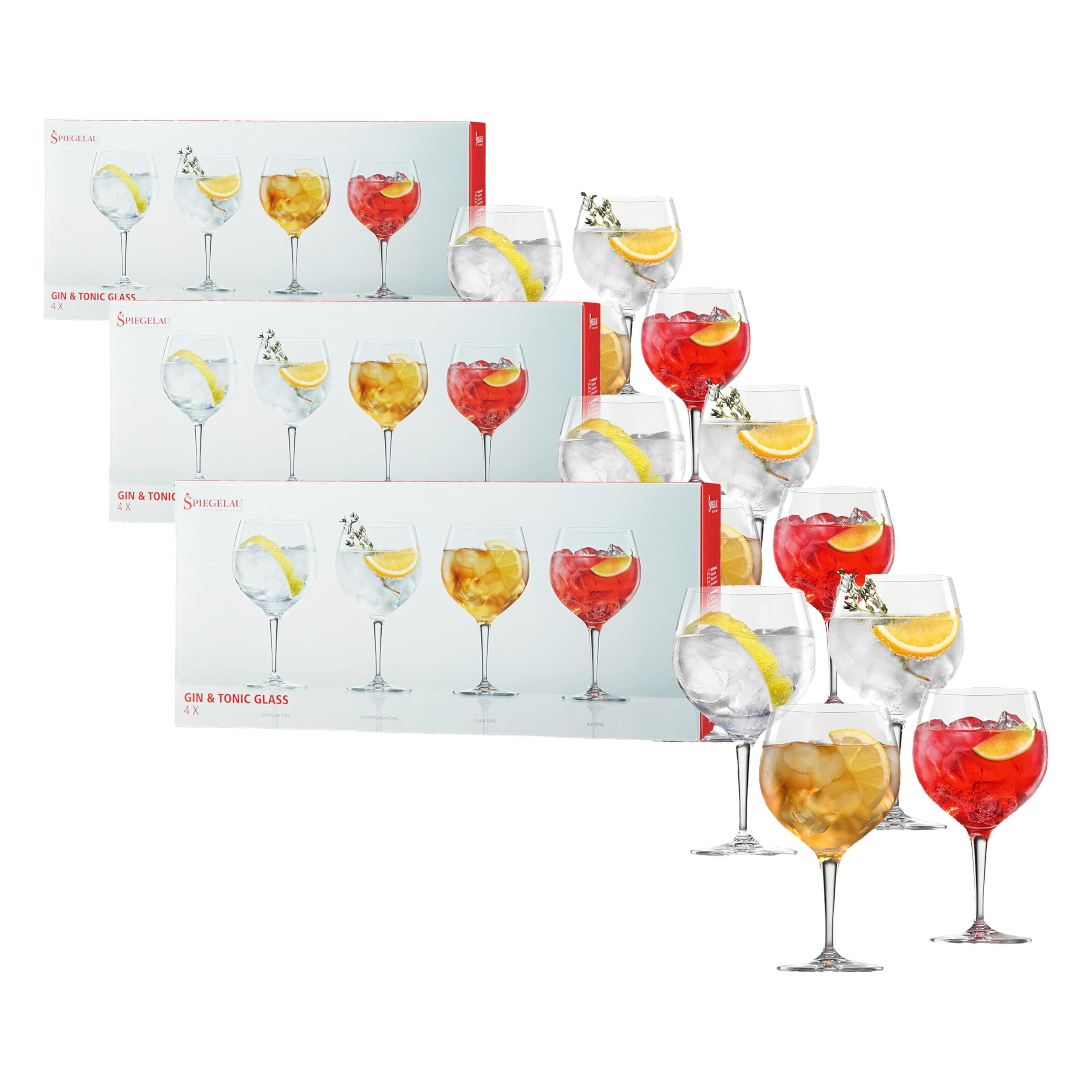 Spiegelau Special Gin and Tonic Glasses 4 count - European-Made Crystal Modern Cocktail Glassware Dishwasher Safe Professional Quality