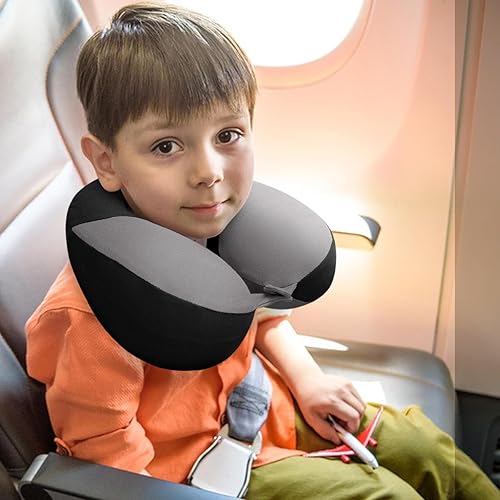 Miniatura 8 de COOLBEBE Almohada de viaje para niños, almohada de viaje de doble apoyo suave para automóvil y avión, regalos de viaje para niños pequeños y niños