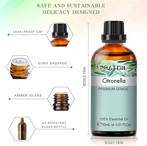 Vista 226 de PHATOIL Aceite esencial de sándalo de 3.3 fl oz, aceites esenciales puros de aromaterapia para difusor, humidificador, relajación, aceites