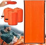 Sac de couchage d'urgence, 84"X36" sacs de couchage d'urgence étanches pour survie, couverture de survie de poche, sac bivy thermique pour camping en plein air, randonnée