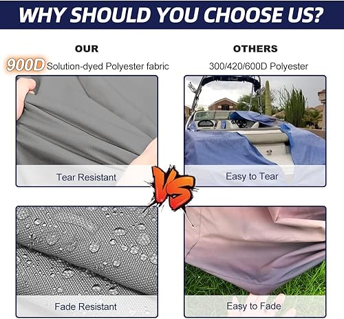 Miniatura 2 de Funda para lancha pontón remolcable resistente 900D para almacenamiento exterior en invierno, cubierta elástica impermeable para lancha pontón con