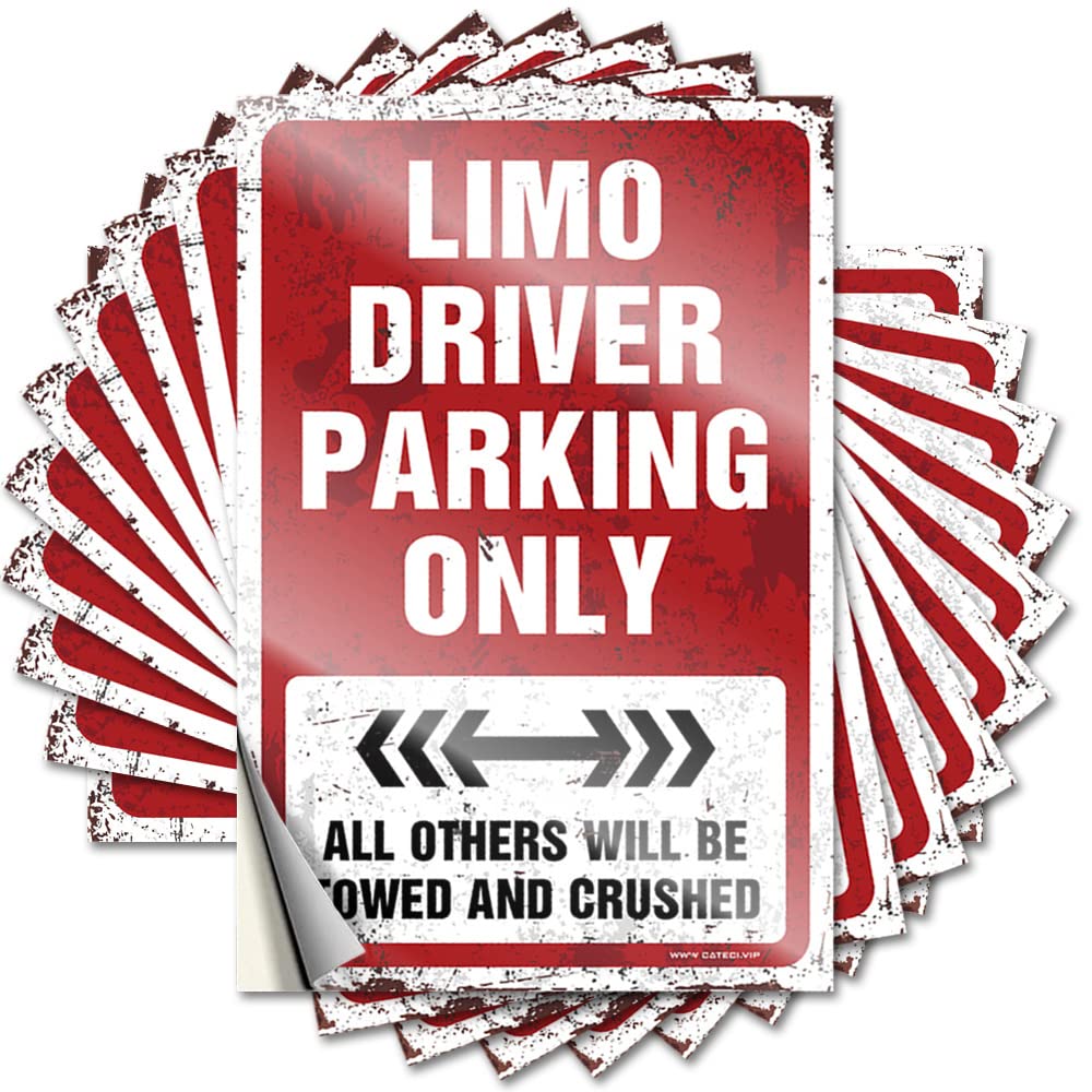 Decals Accessories Easy Apply | Limo Driver Parking Only Books Hard Peel and Stick(6X9CM)