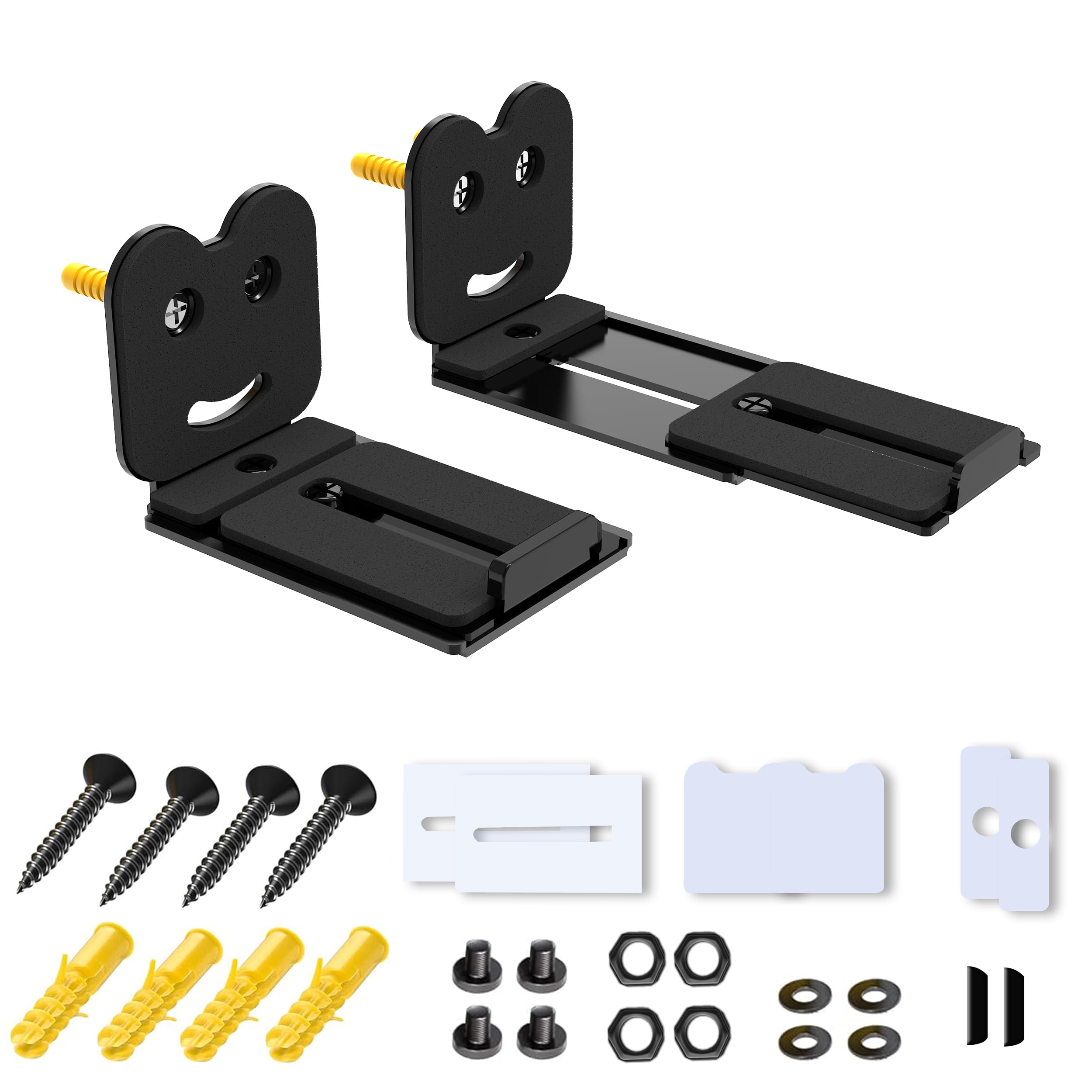 Suixing Adjustable Soundbar Mount, Universal Sound Bar Wall Brackets Works with Most Sound bar Mounts, Length Adjustable 3.4''-5.2'', Removable and