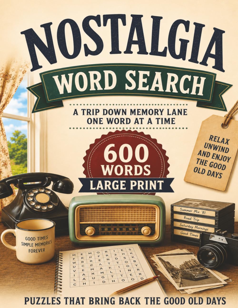 Nostalgia Word Search: A Trip Down Memory Lane in Easy-to-Read Large Print! 50 Large Print Puzzles to Exercise Your Brain and Spark Nostalgia!