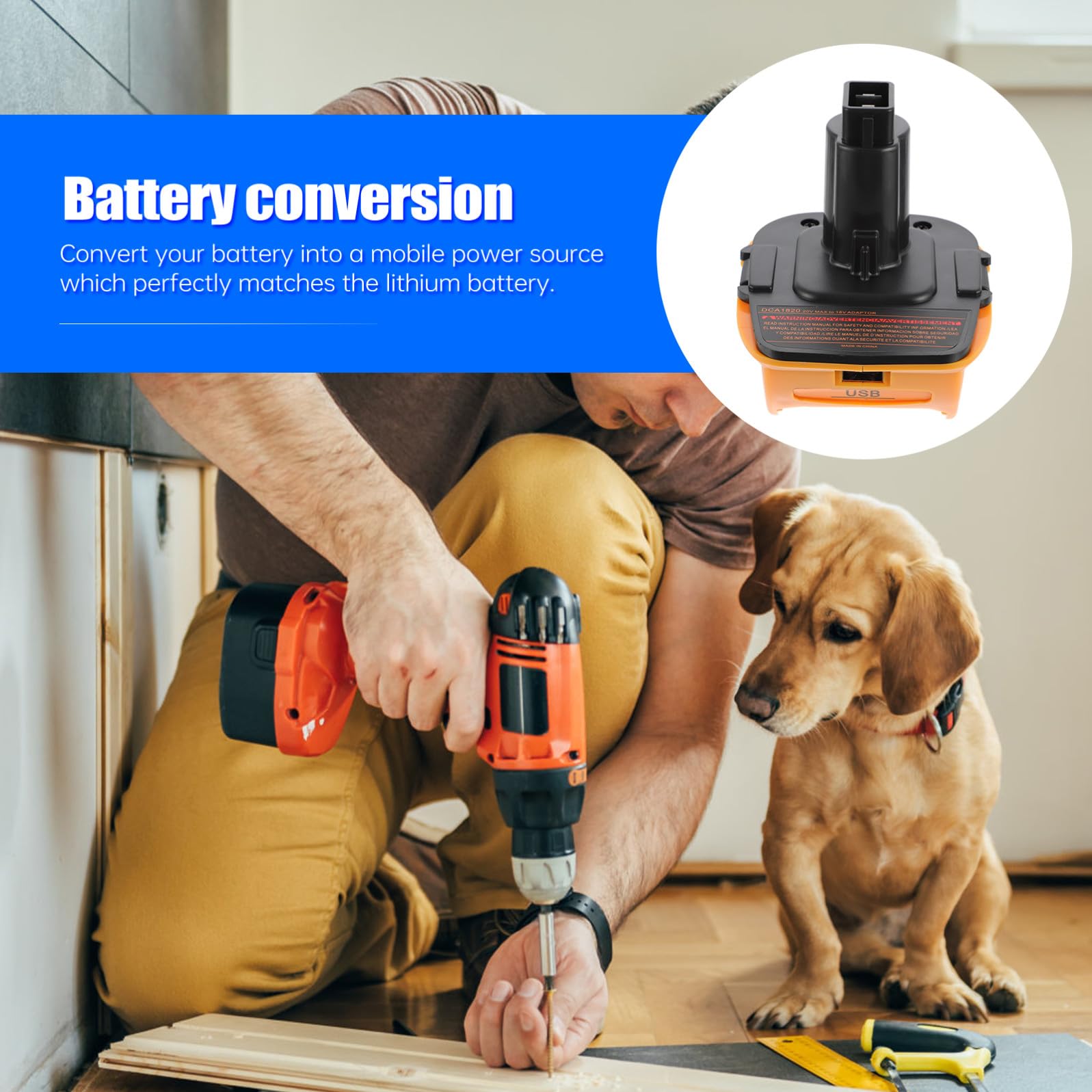 DOITOOL Adaptador de Batería 2 Unidades para Cargador de Convertidor de 18v a 20v