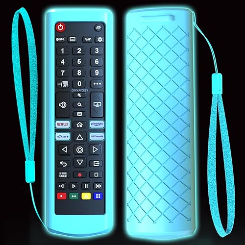 Funda para LG TV Remote, brilla en la oscuridad, cubierta para control remoto LG para Smart TV, funda de repuesto para batería azul