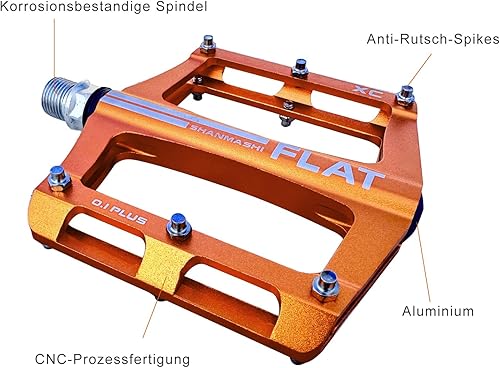 Miniatura 10 de UPANBIKE Pedales de rodamiento de bicicleta de montaña de 916 pulgadas, eje de aleación de aluminio, plataforma plana para bicicleta de carretera