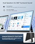 Yodoit Moniteur portable pour ordinateur portable 1920×1080 15.6" Moniteur des voyages FHD Écran IPS Affichage avec USB Type C Port et haut-parleurs Compatible avec PC, MacBook, Xbox (Noir)