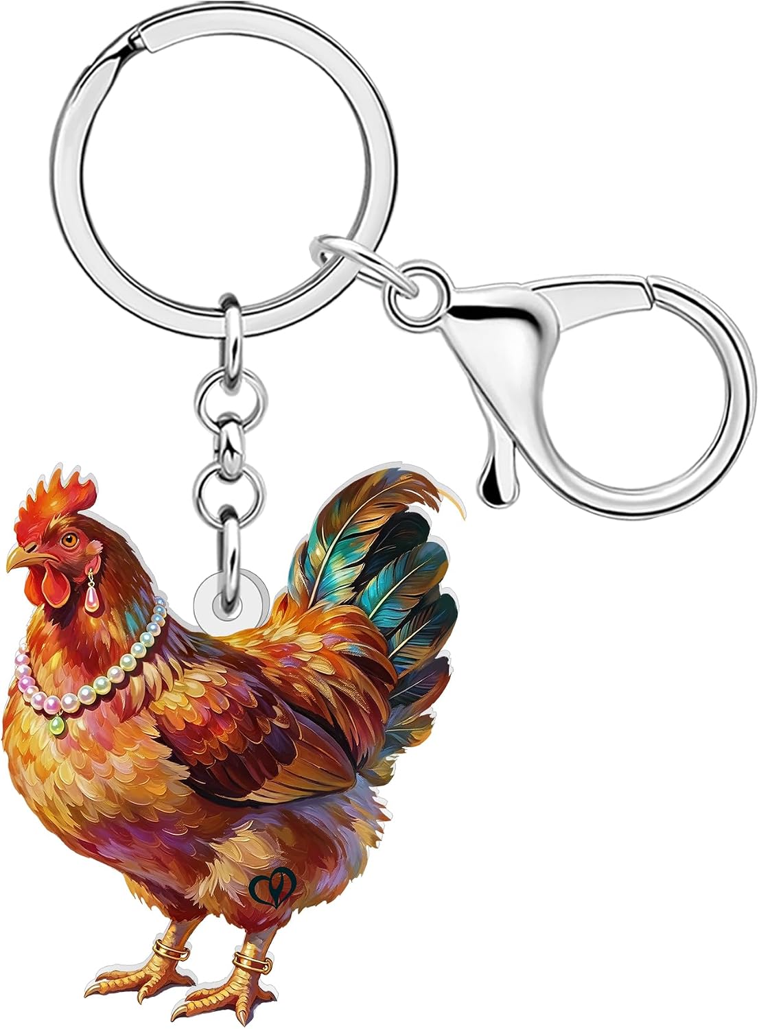 DUOWEI Cute Chicken Keychain Accessories Farmer Gifts for Women
