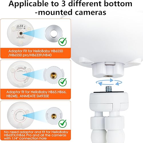 Miniatura 4 de Soporte trípode para monitor de bebé, soporte flexible para cámara de bebé compatible con HelloBaby HB65HB40HB6550HB66HB6339HB6550 Pro, ANMEATE