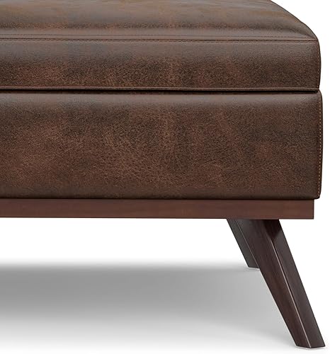 Miniatura 91 de SIMPLIHOME Owen - Bandeja rectangular moderna de mediados de siglo de 34 pulgadas de ancho, otomana pequeña para almacenamiento de mesa auxiliar, en