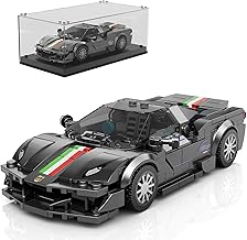 Mould King 27068 Technology Speed Champion Car Building Blocks F488 Sports Car Clamping Building Blocks Racing Car Construction Toy with Acrylic Display Case Model Cars for Collecting (358 Pieces)