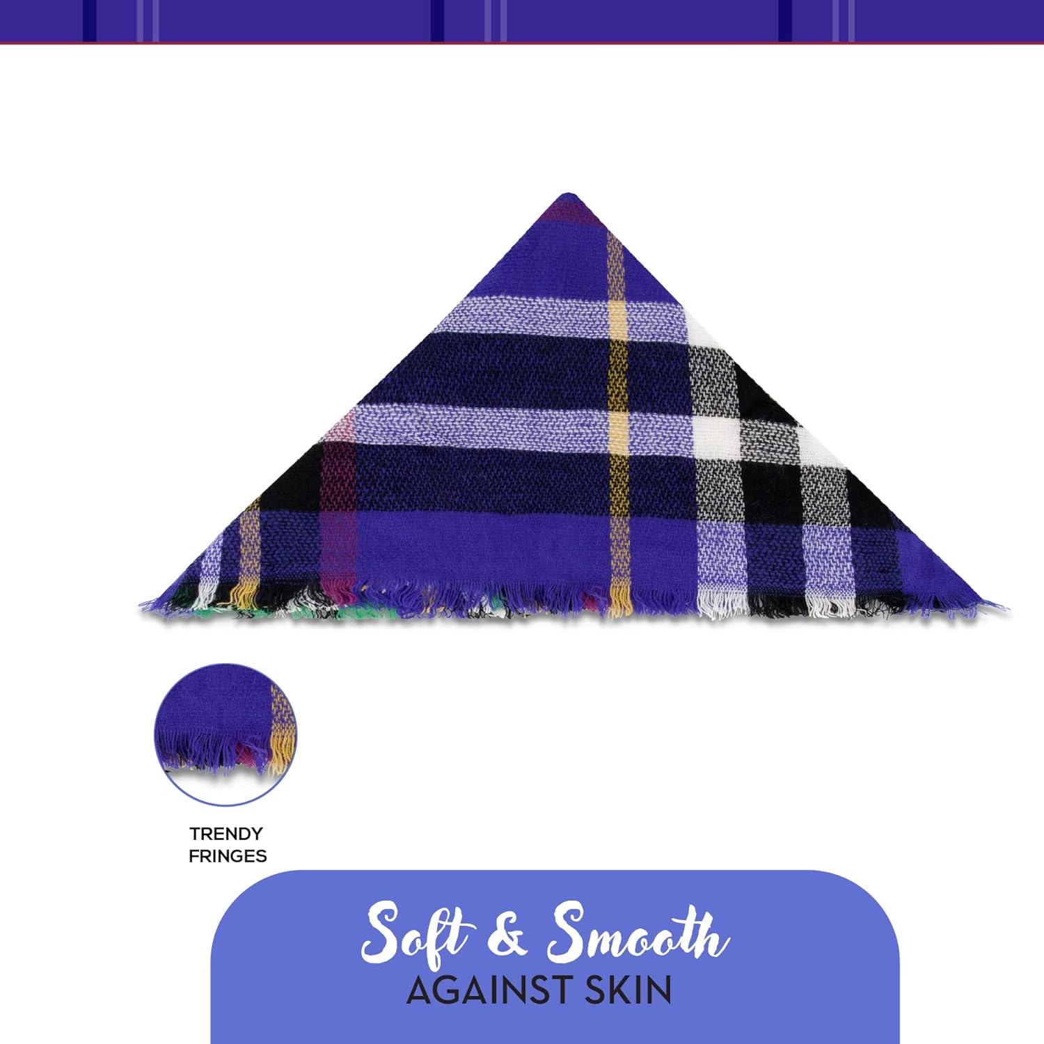 Plaid Blanket Scarf Winter Warm Fall Scarfs for Women, Lightweight Woven Soft Oversized Stylish Tartan Scarves Shawl Wraps - Image 5