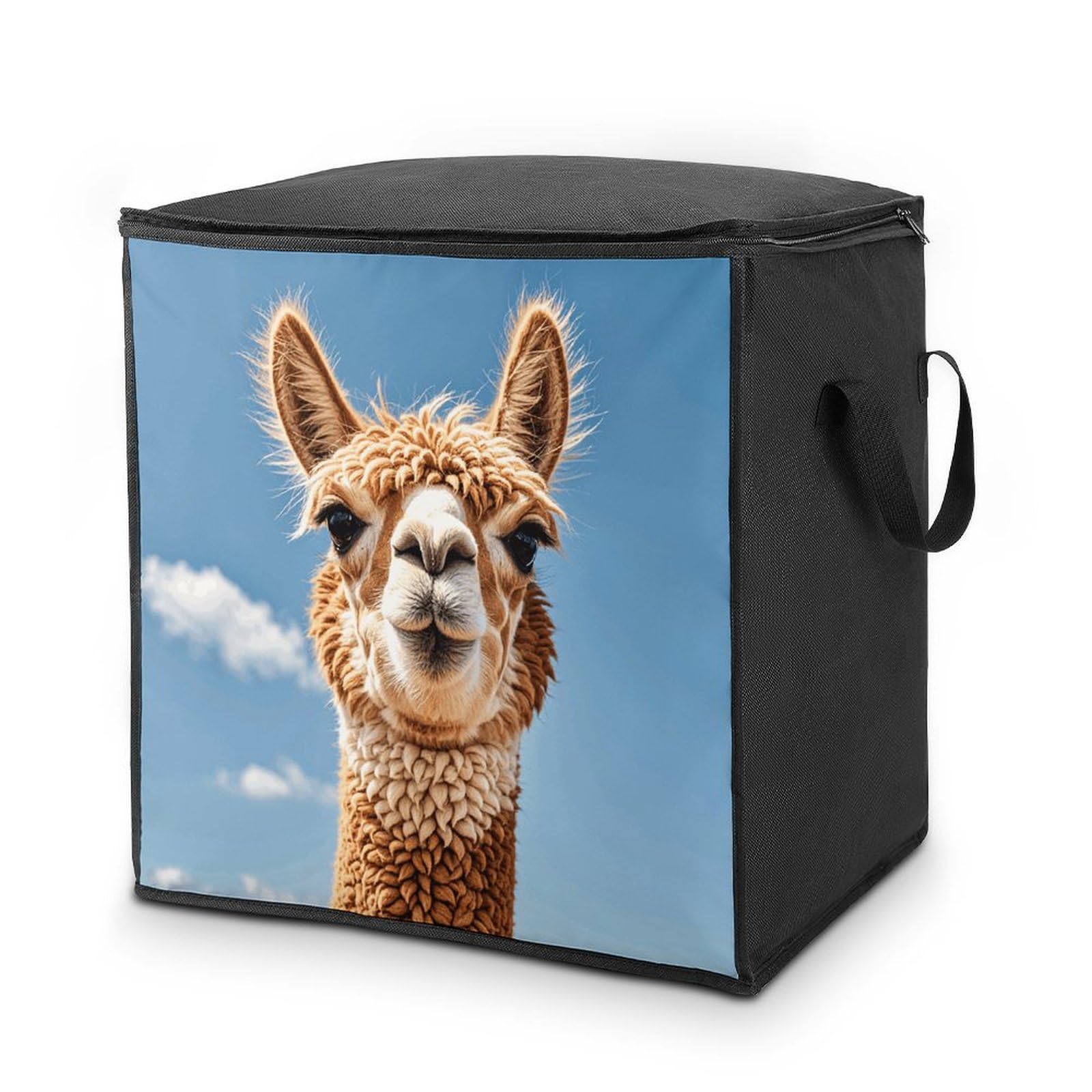 Grand sac de rangement de couettes avec fermeture solide motif lama