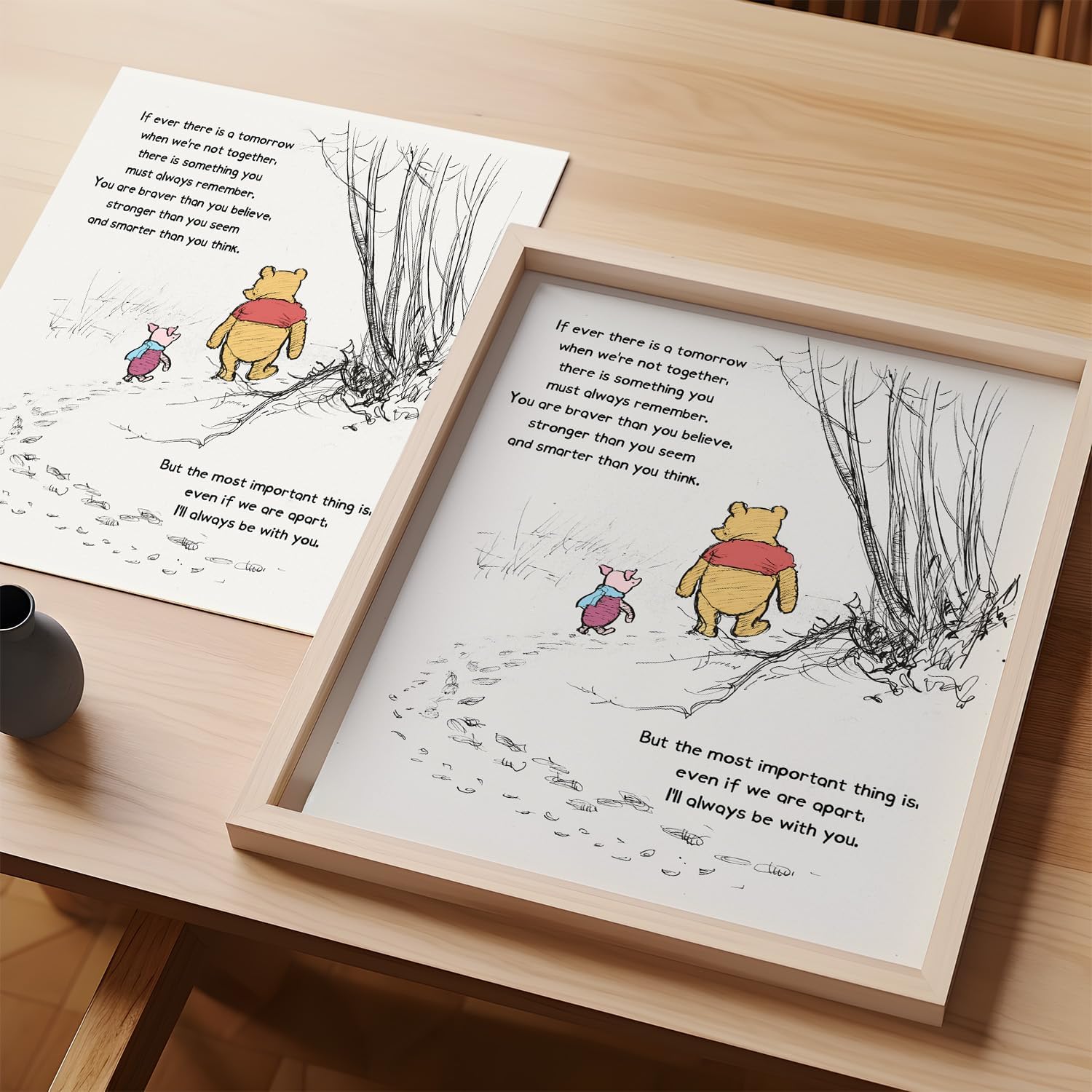 Nursery Wall Decor, Winnie Wall Art, If Ever There Is A Tomorrow, A. A. Milne the Pooh Quote Classic Poster, Encouragement Gift for Kids, Unframed Print (8"x10")