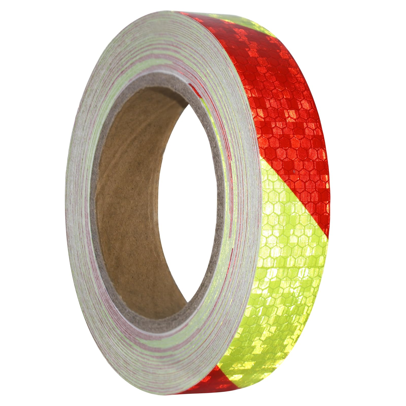 Nastro Adesivo Riflettente Rosso/Giallo - Autoadesivo Per Veicoli, Garage E Sicurezza, Impermeabile 2.5cm X 20m