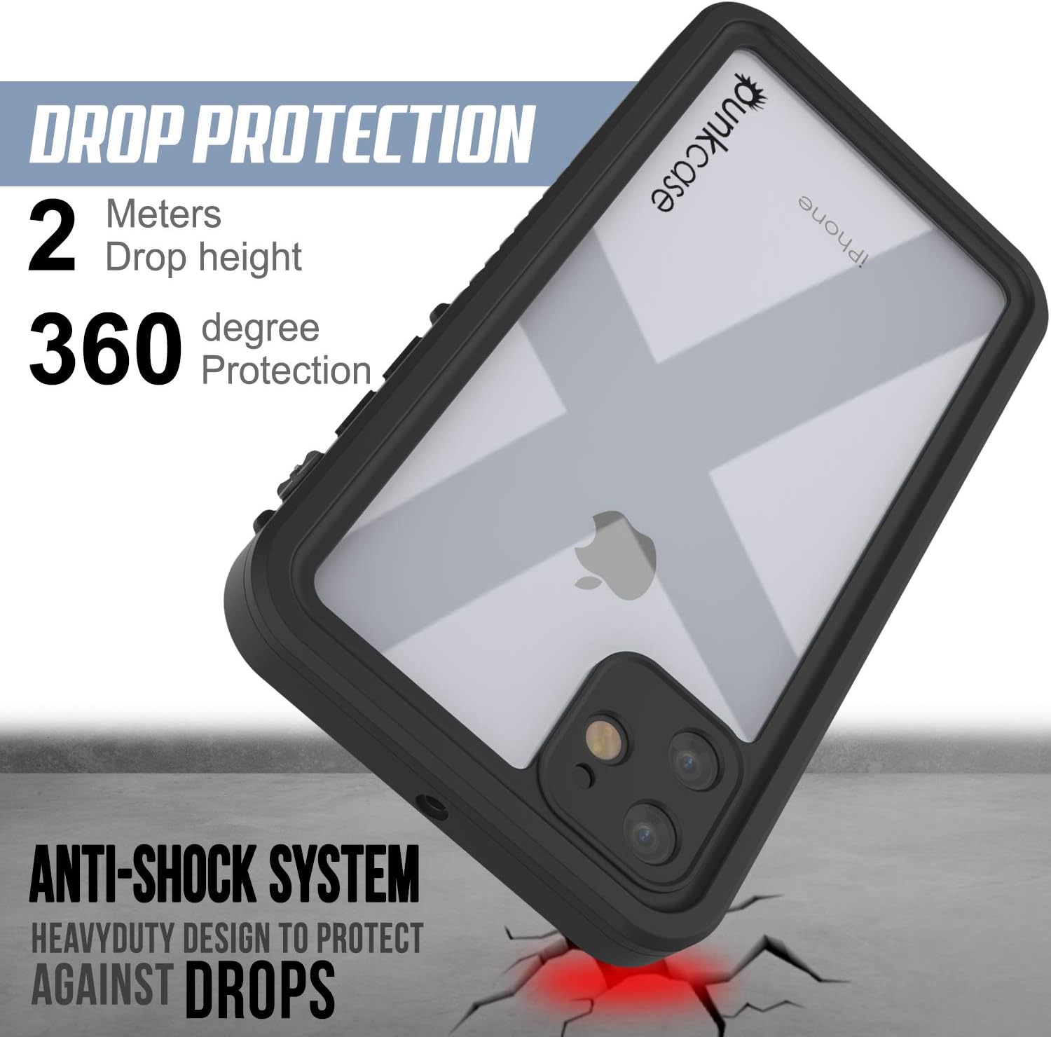 New Deal Punkcase iPhone 11 Waterproof Case [Extreme Series] [Slim Fit] [IP68 Certified] [Shockproof] [Snowproof] Armor Cover W/Built in Screen Protector Compatible with Apple iPhone 11 (6.1) (White)