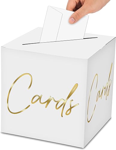 Miniatura 7 de Caja de tarjetas clásica y elegante, 1 juego de caja de recepción de tarjetas de estampado en caliente para regalo de sobre y dinero, decoración