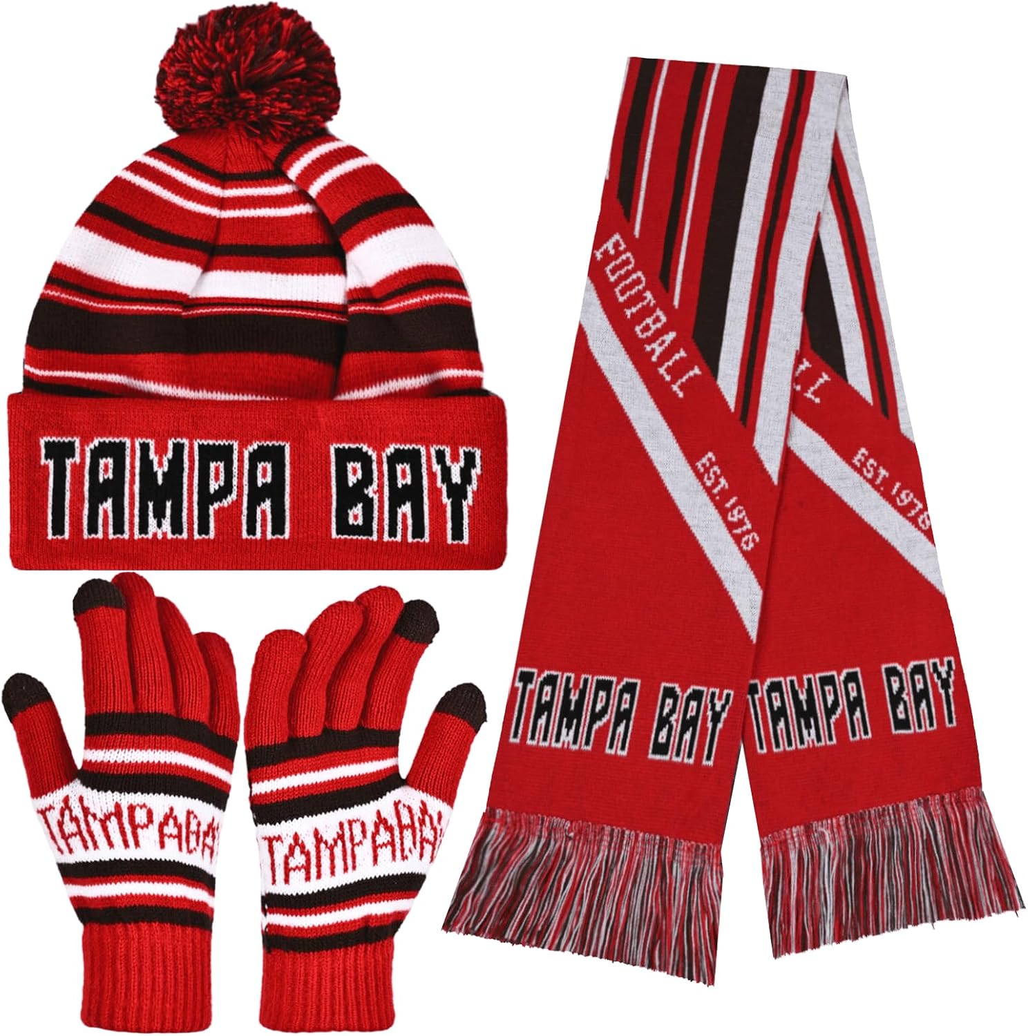 Vintage Classic Skull Cap Beanie Hat Cuffed Winter Hat Knit Comes with Warm Gloves Scarf Gifts for Men Women Fans