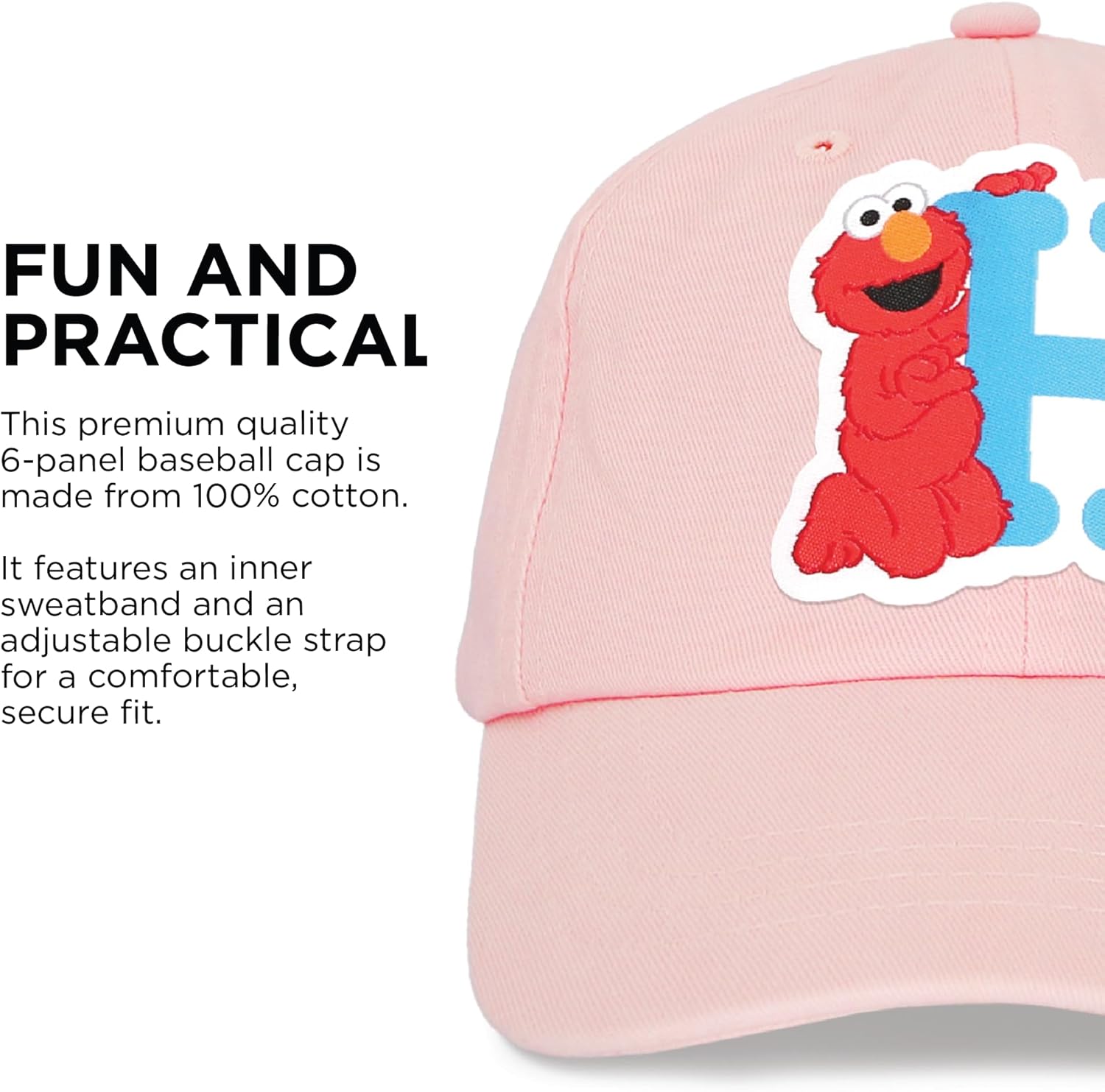 Sesame Street Elmo & Abby Kids Toddler Cap with Initial, Toddler Boys Hat, Youth Girl Baseball Cap, Cute Toddler Baseball Cap - Image 2