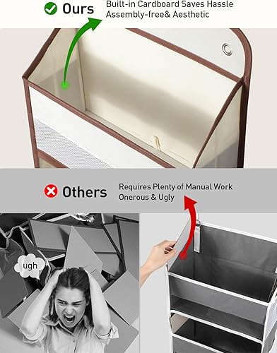 Miniatura 2 de Yecaye Organizador de puerta de 5 niveles con 15 bolsillos, carga de 44 libras sobre la puerta, organizadores de armario y almacenamiento no se