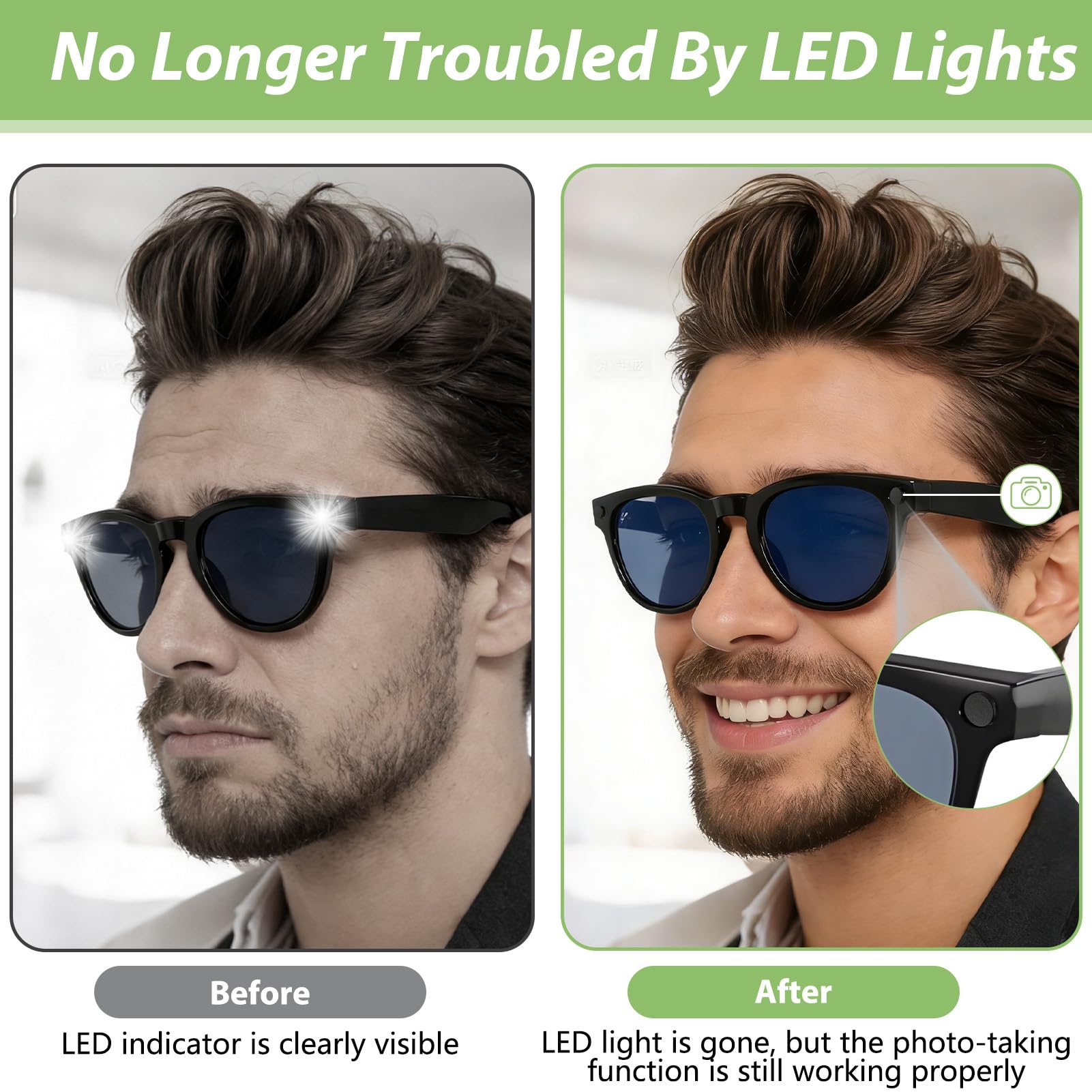 20 piezas de adhesivo autoadhesivo para bloquear la luz LED, cubierta de tapa de lente para Ray-Ban Meta Wayfarer Skyler, Oakley Meta HSTN Headliner, gafas inteligentes, protector de luz LED