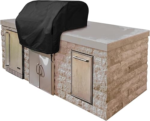 Covermates Funda para parrilla integrada, poliéster resistente, resistente a la intemperie, dobladillo con cordón, parrilla y calefacción, color