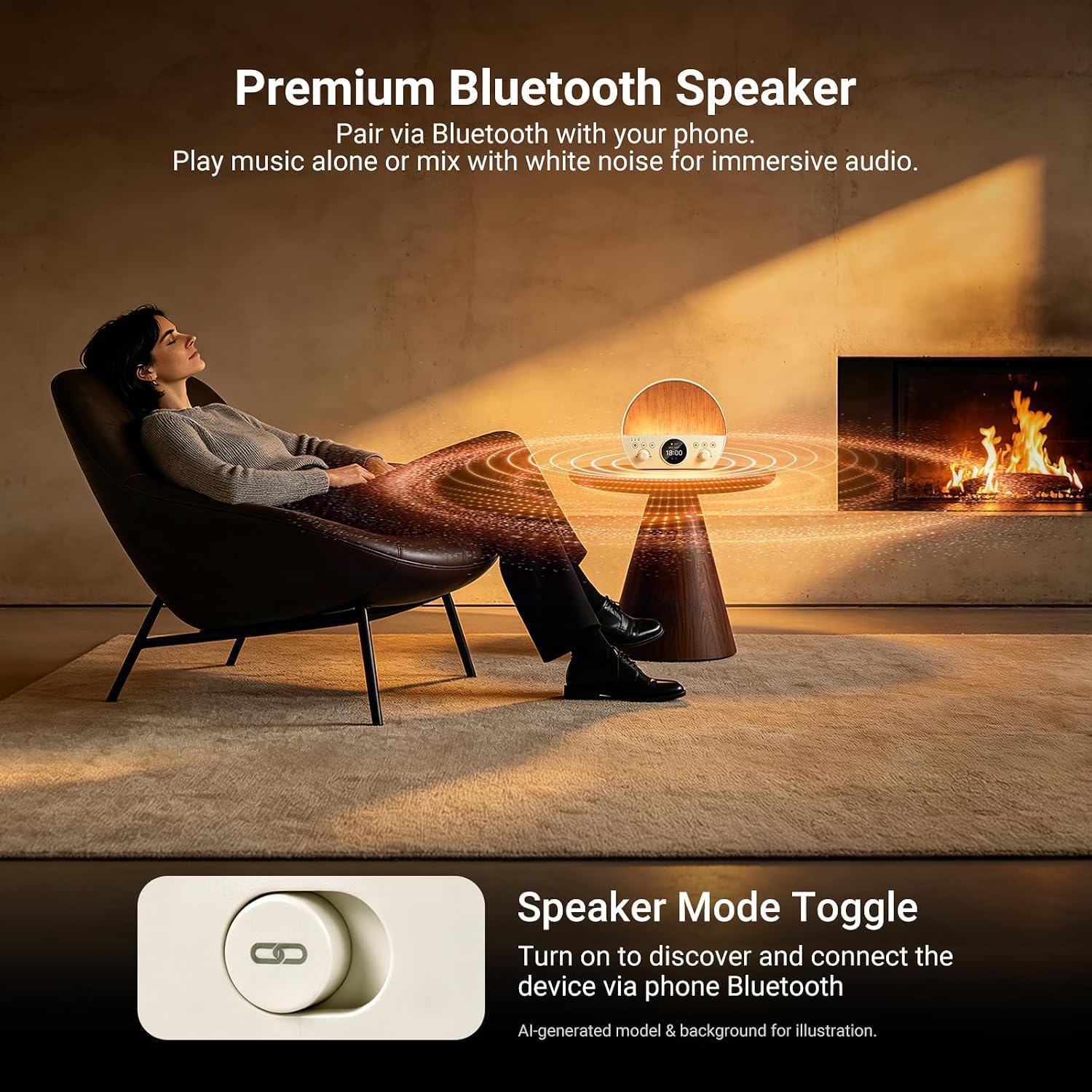 NEEWER NF03 Réveil Intelligent avec Lumière d'Éveil,Contrôle App IA, Lampe Lecture Nocturne RGBCW(2700-6500K),Minuterie,Générateur Bruit Blanc,Enceinte Bluetooth,Compatible avec Google Assistant Alexa