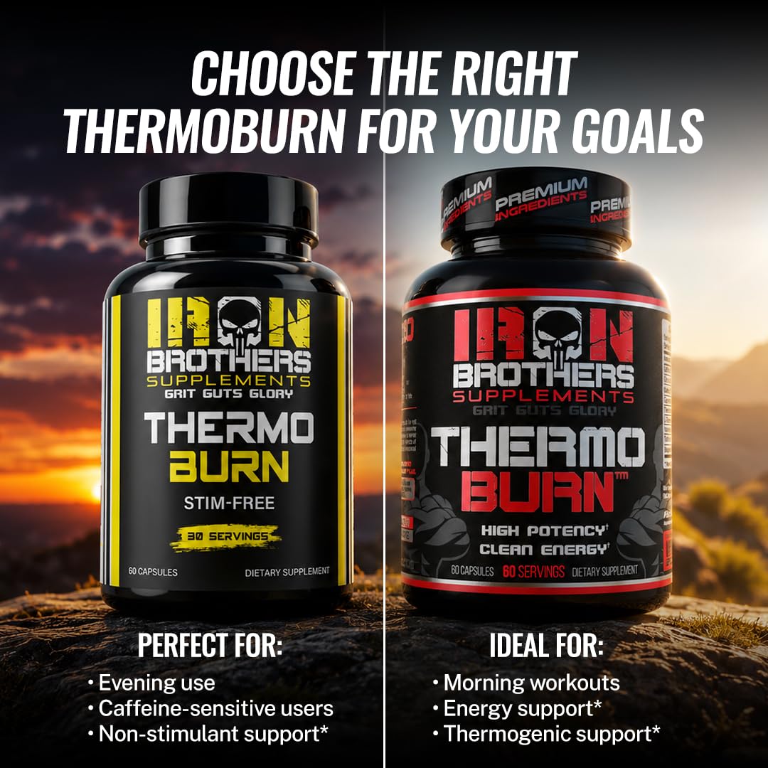Iron Brothers Thermo Burn Hardcore Fat Burner – High Stim Thermogenic with Yohimbine HCl, Grains of Paradise & Caffeine – Metabolism Booster & Appetite Control – 60 Capsules — Amazon image 4