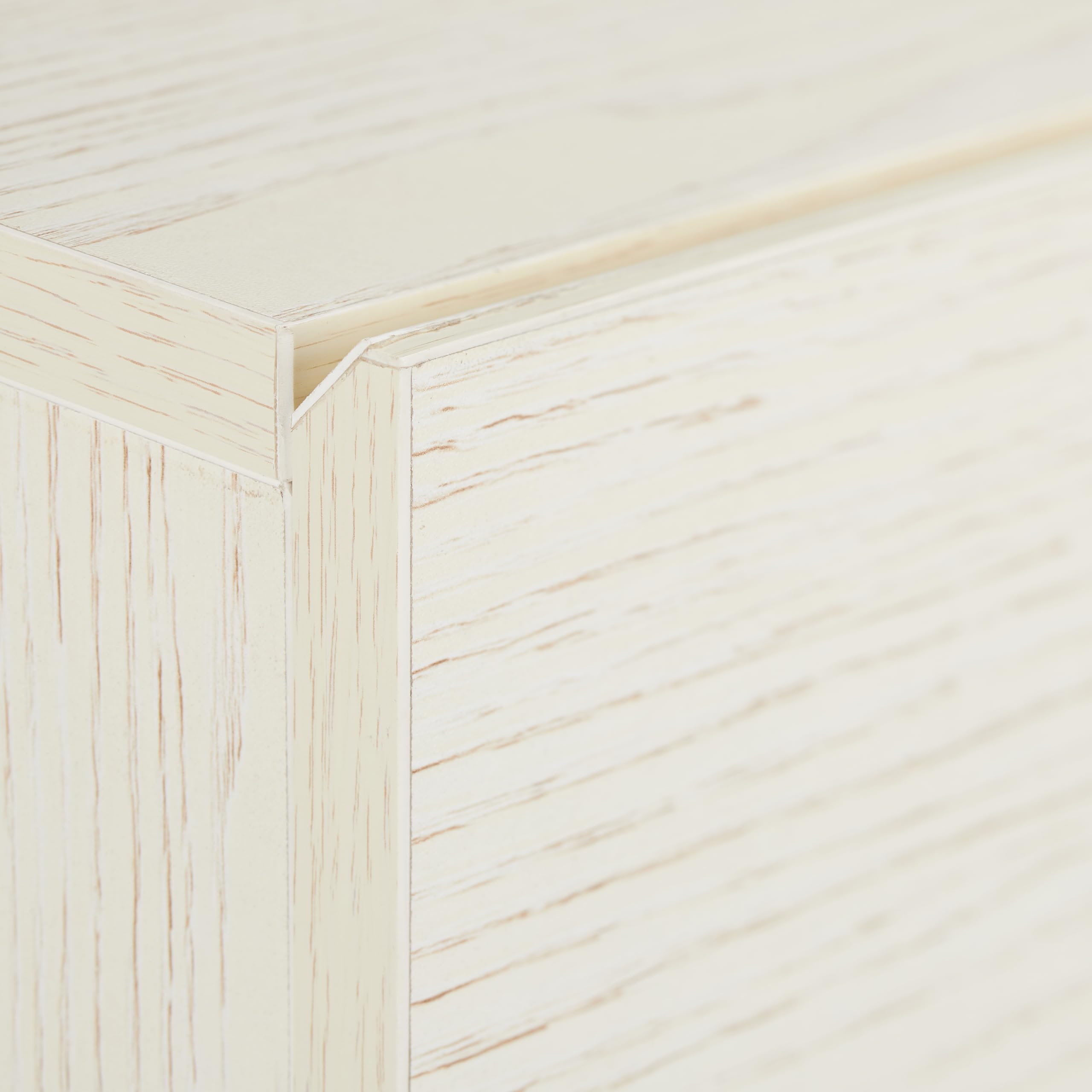 Relaxdays Tavolo Consolle, 2 Cassetti, Mobile Stretto Corridoio e Soggiorno, Effetto Legno, HLP 80x110x40 cm, Bianco/Oro