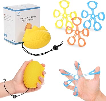 Fanwer Stress Ball for Adults and Hand Grip Strengthener Set, Hand Therapy Balls, Fingers Exerciser for Hand Therapy, Arthritis, Carpal Tunnel4 PCS