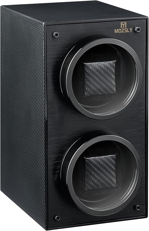 Double Watch Winder for Automatic Watches with Quiet Motor 12 Rotation Mode Setting AC Adapter or Battery Powered Piano Painting