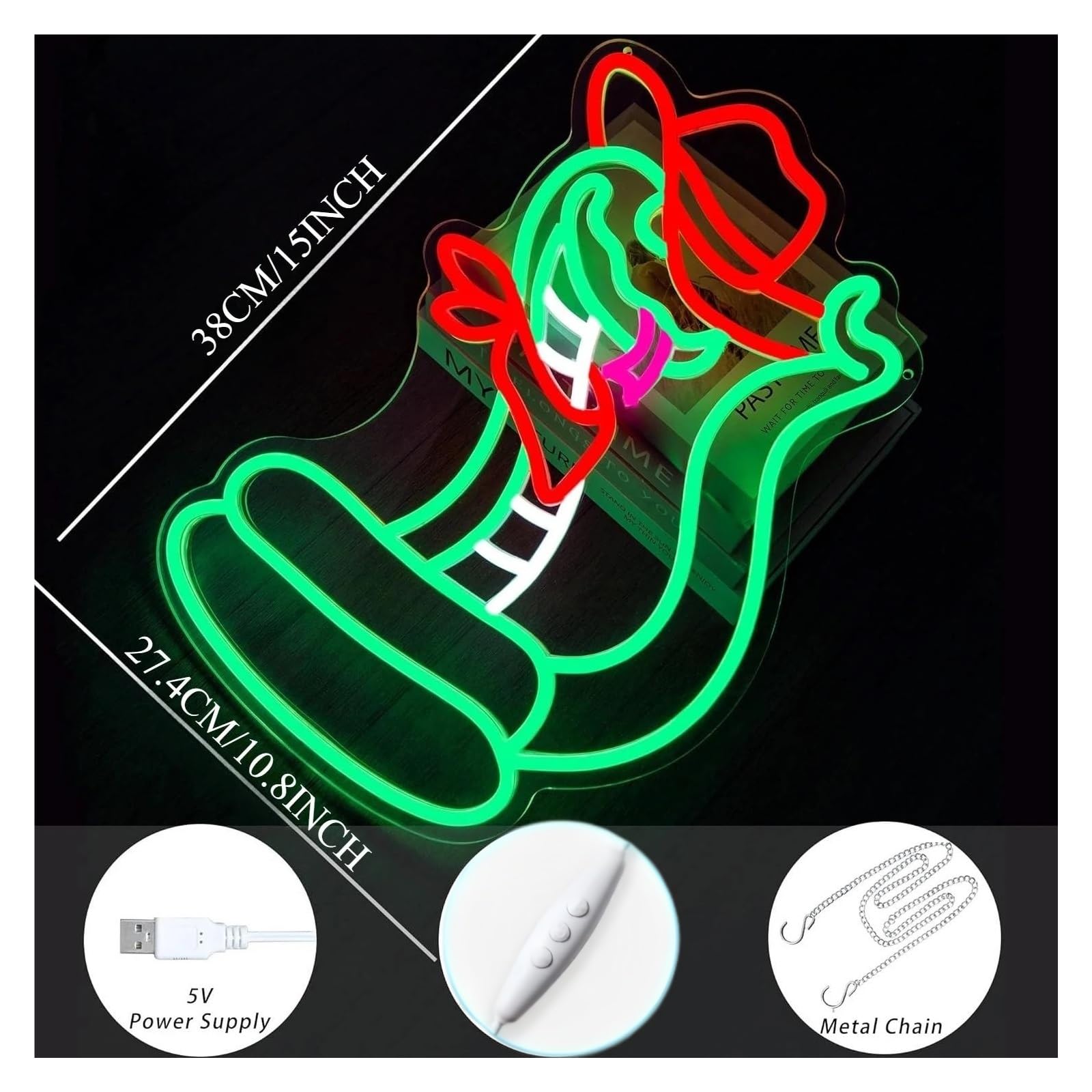 Insegna al Neon Cowboy Snake Insegna Al Neon Divertimento Con Cappelli Luce Dimmerabile Per La Stanza Dei Bambini Bar Gaming Camera Da Letto Decorazione 38cmx27.4cm