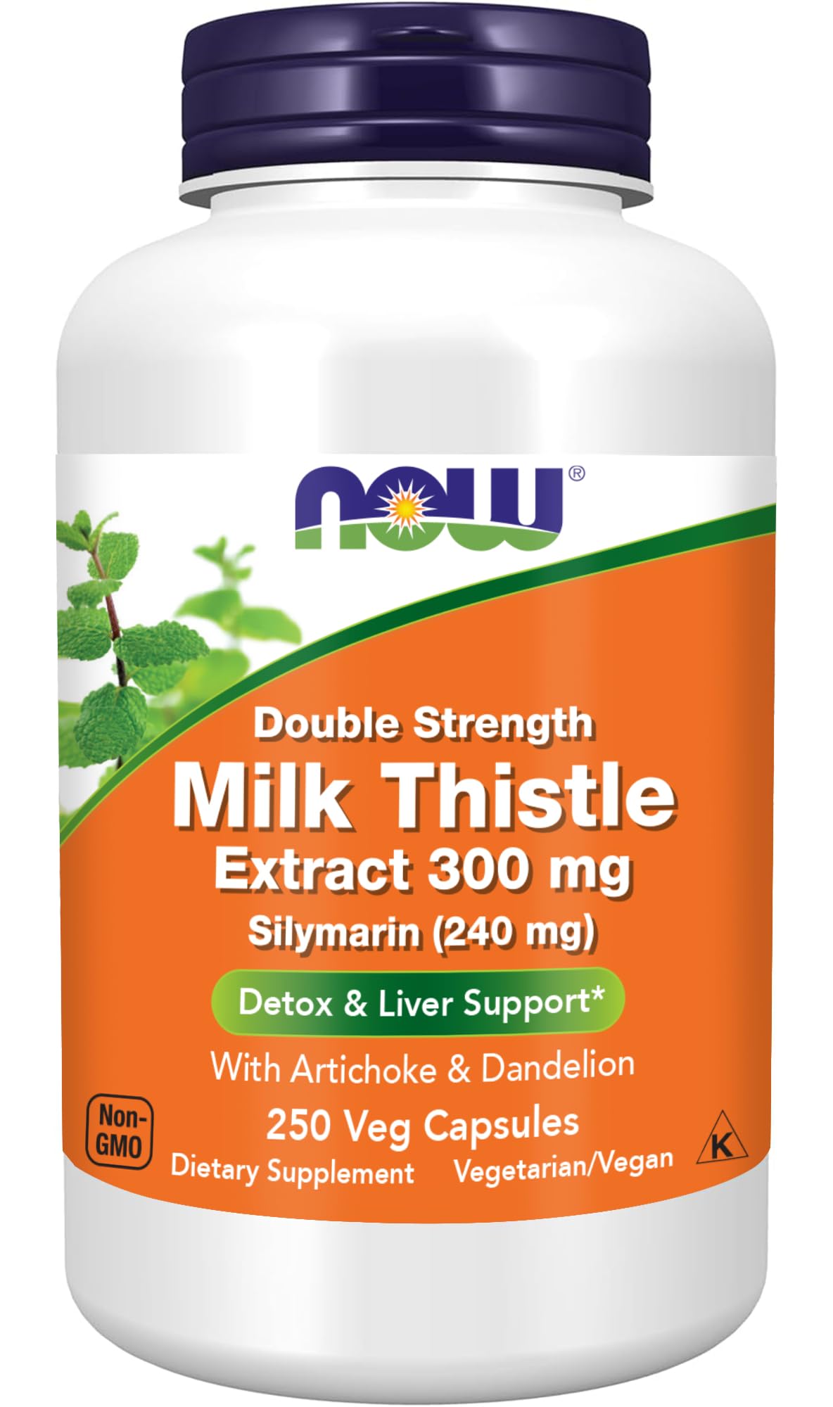 now foods supplements, silymarin milk thistle extract 300 mg with artichoke and dandelion, double strength, supports liver function*, 250 veg capsules (1)
